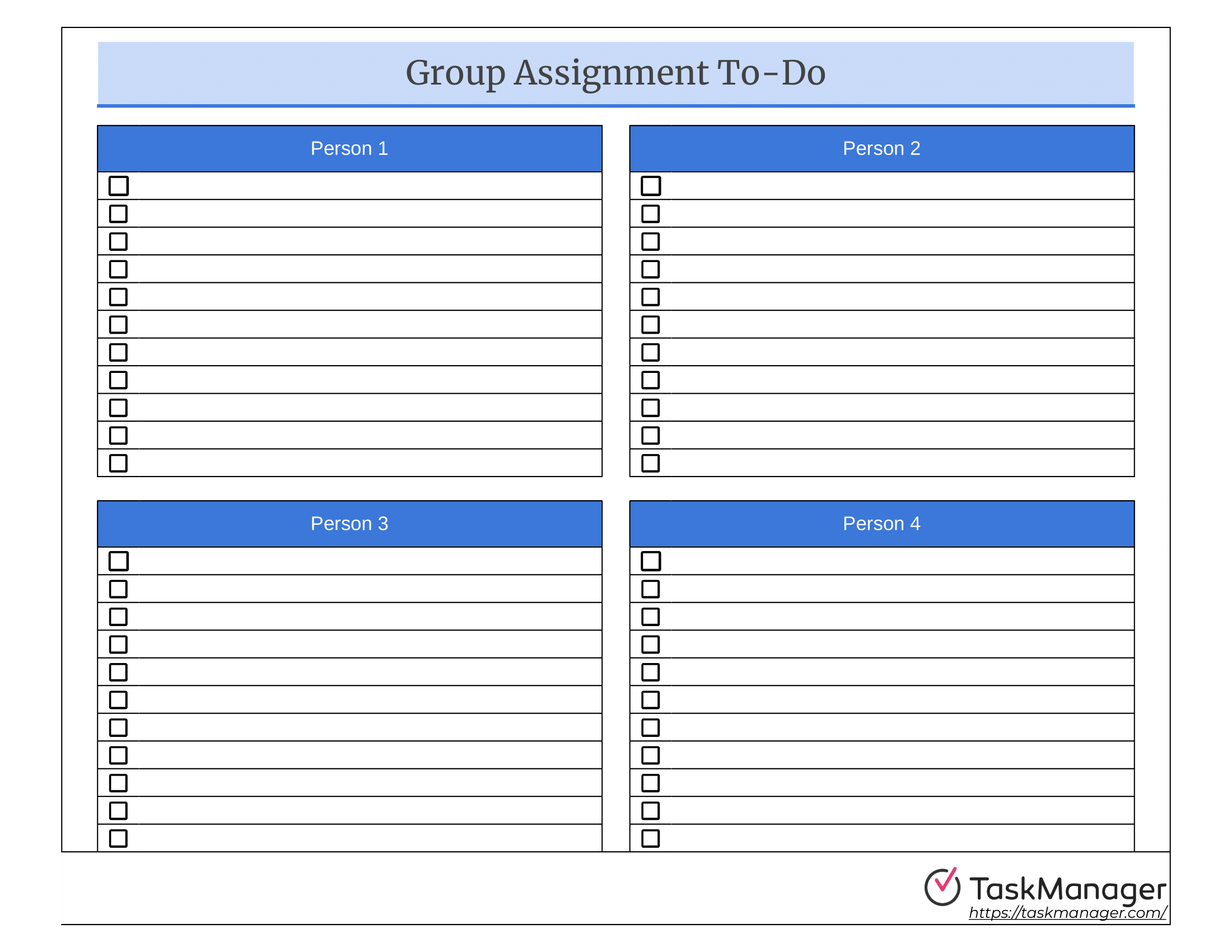 assignment list template pdf