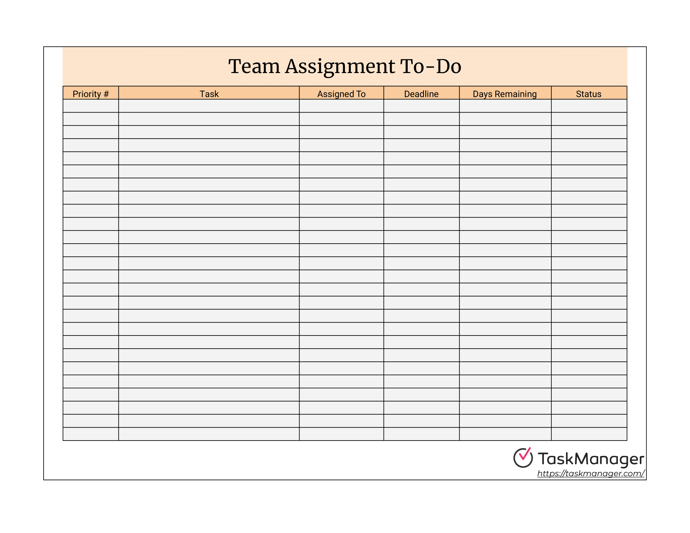 assignment list template pdf