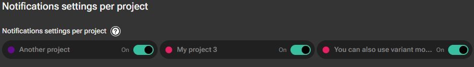 Notification settings per project