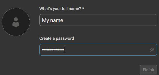The form requiring you to enter username and password