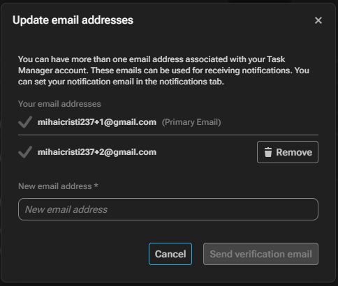 Delete email address